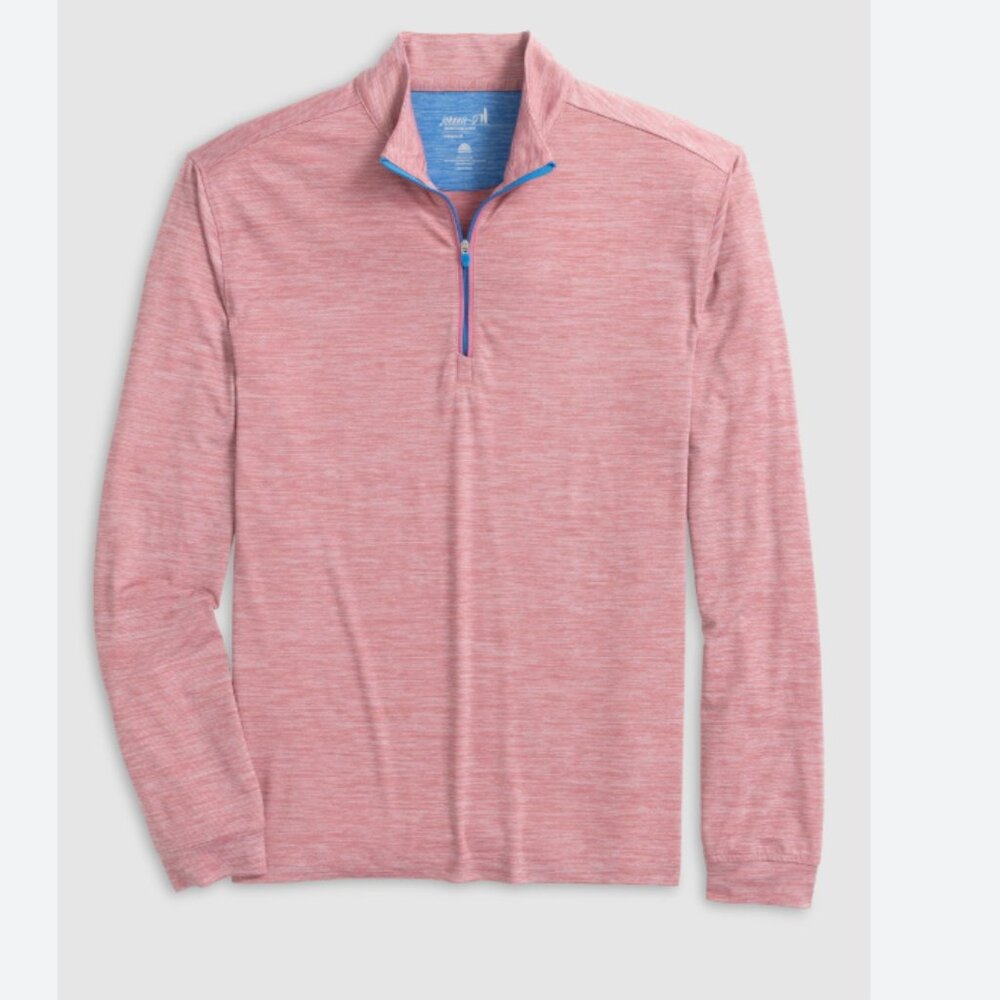 johnnie-O Glades Performance Quarter-Zip red pink long sleeve m medium